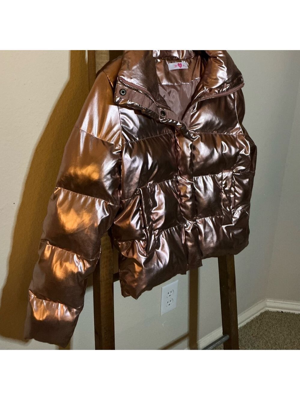 Buddy Love Rose Gold Puffer Jacket Medium - Picture 5 of 12